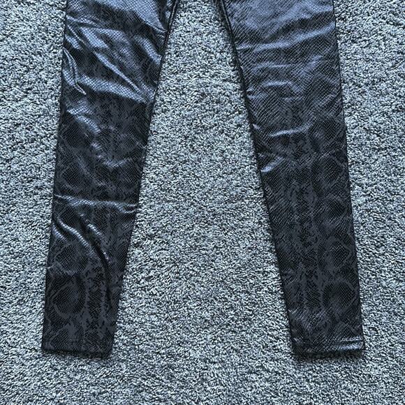 7 for all Mankind Snakeskin Print Pleather Leggings Pants NWT - Picture 3 of 5